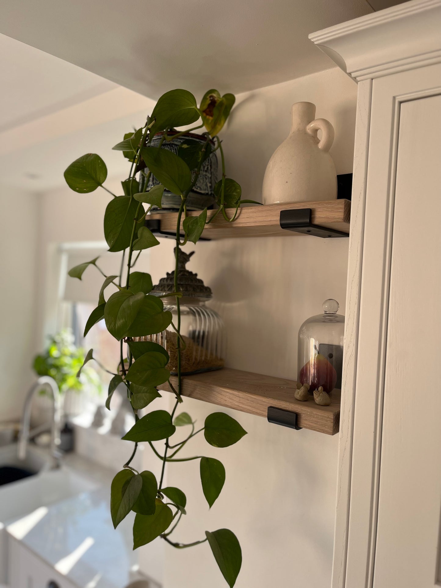 Solid Oak Shelves with Brackets