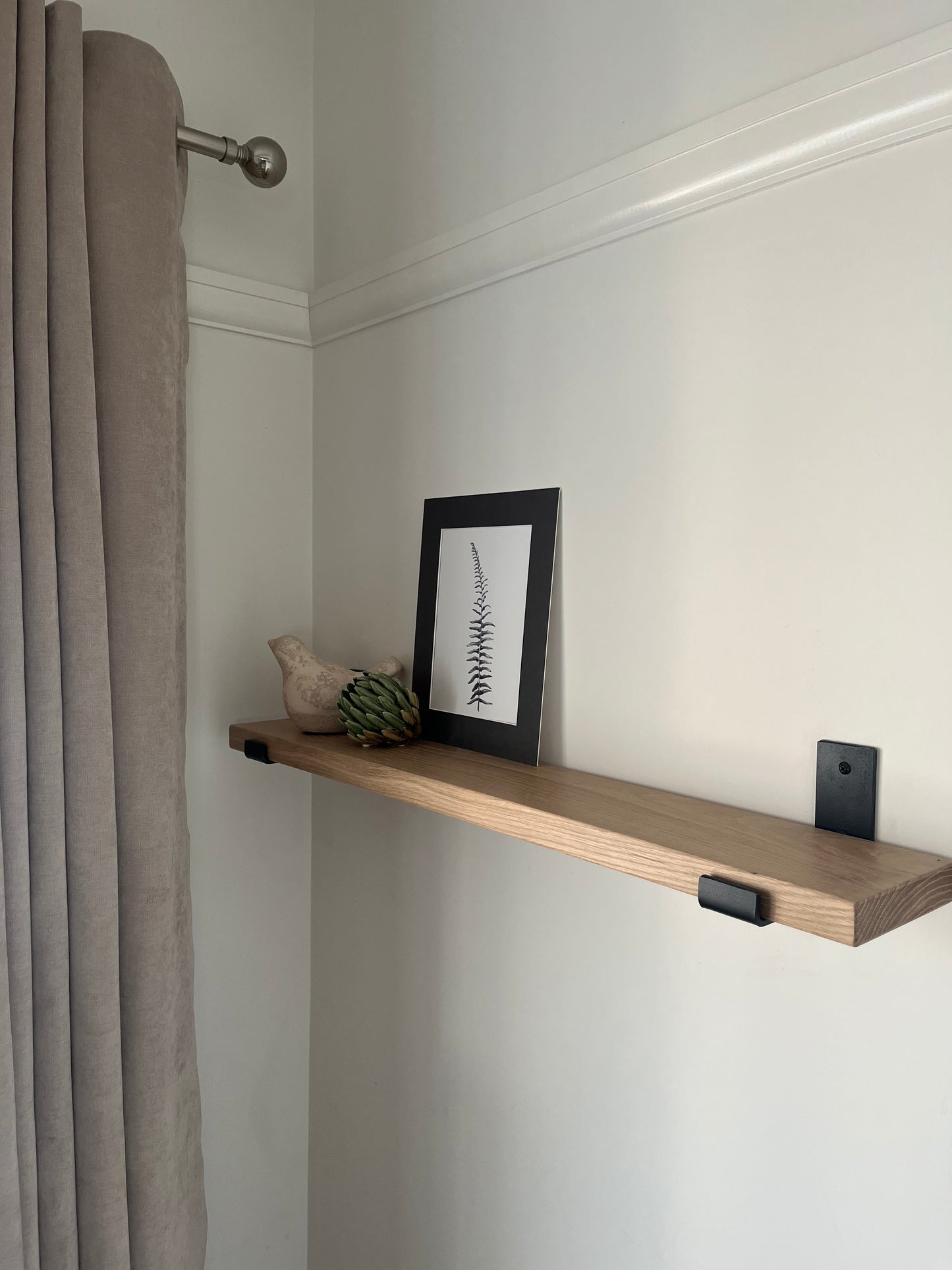 Solid Oak Shelves with Brackets