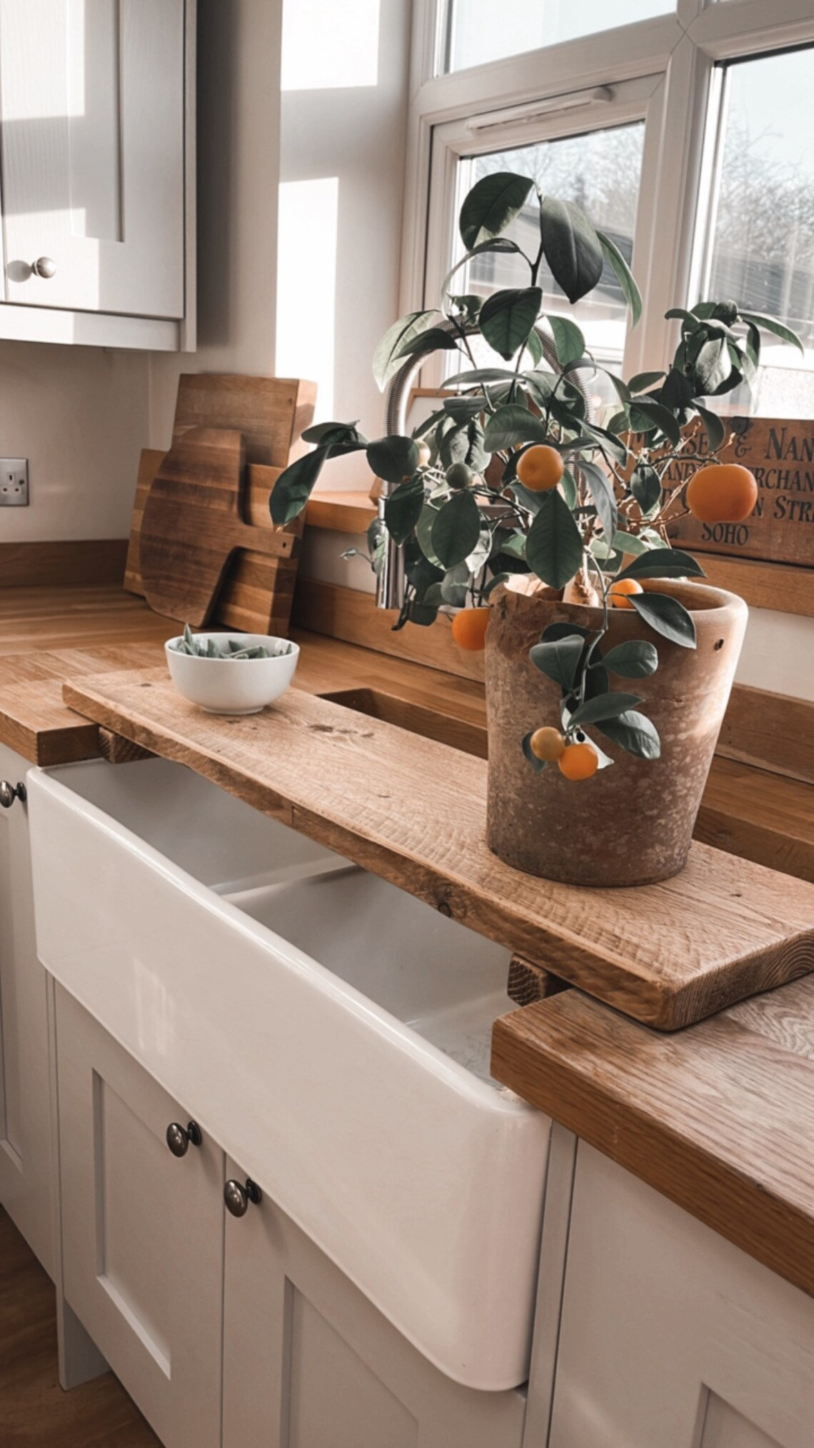 Rustic Reclaimed Style Plank Sink Board / Large Serving Tray