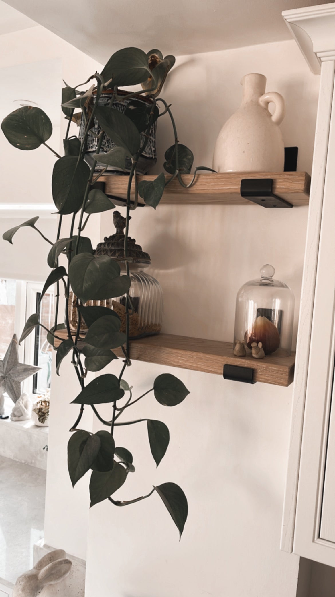 Solid Oak Shelves with Brackets