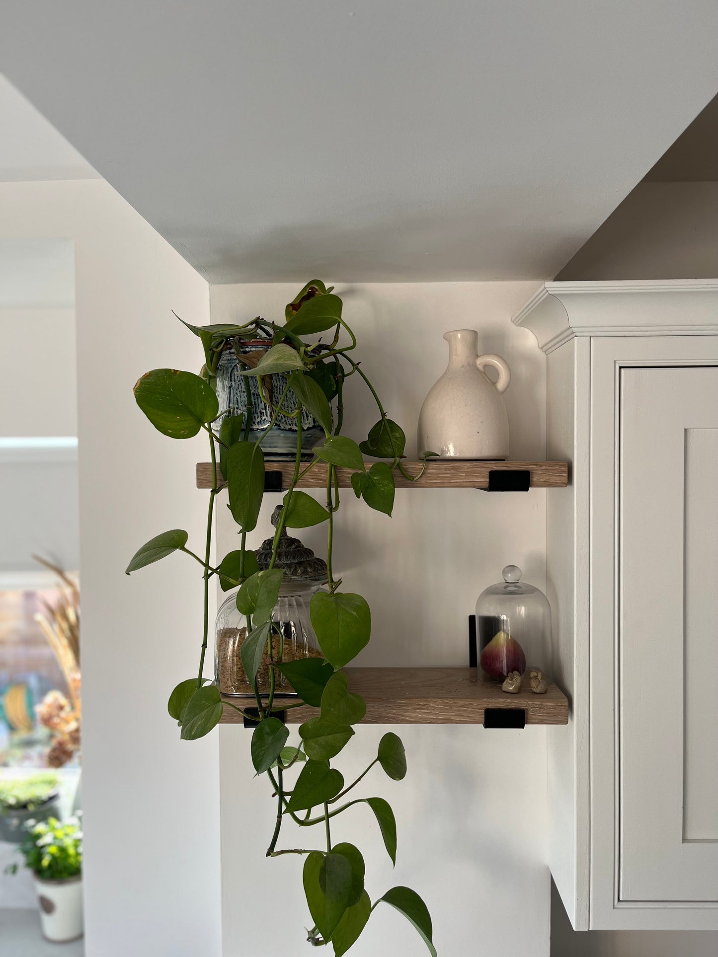 Solid Oak Shelves with Brackets