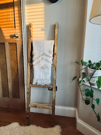 Wooden Rustic Style Ladder - Towel Ladder - Blanket Ladder