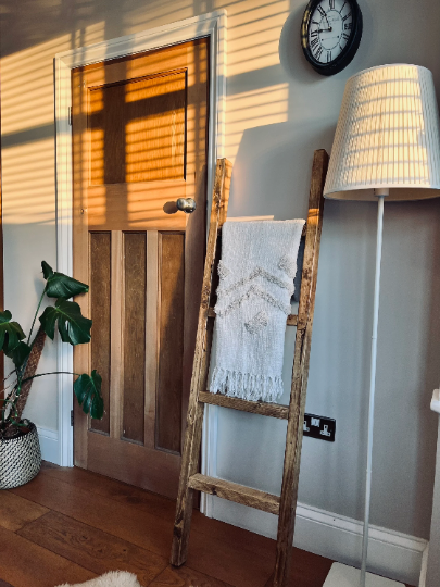 Wooden Rustic Style Ladder - Towel Ladder - Blanket Ladder