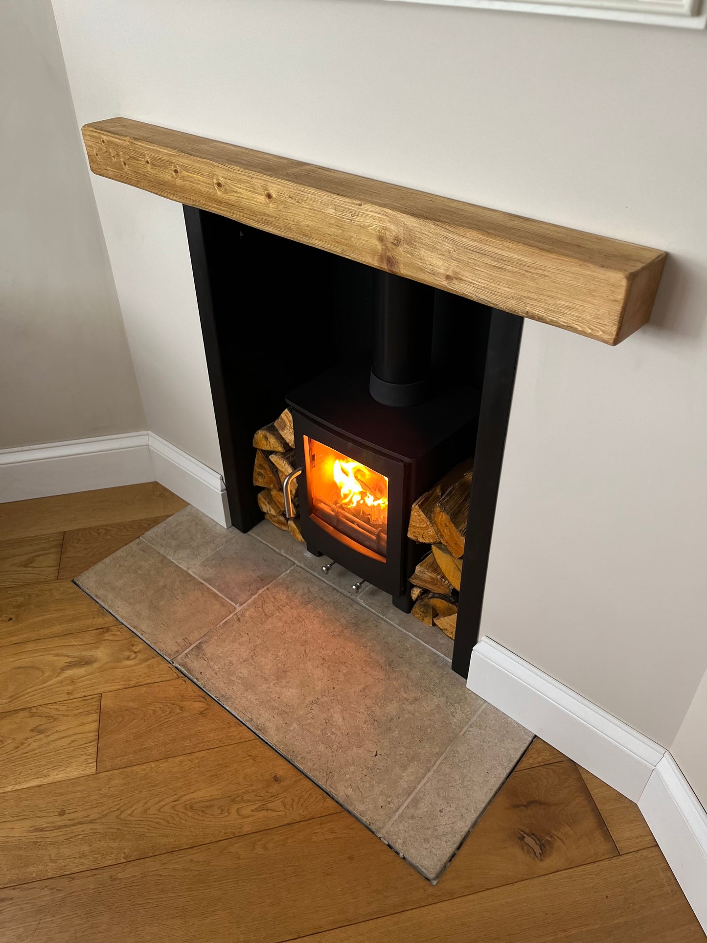 Floating Fireplace Mantle Beam