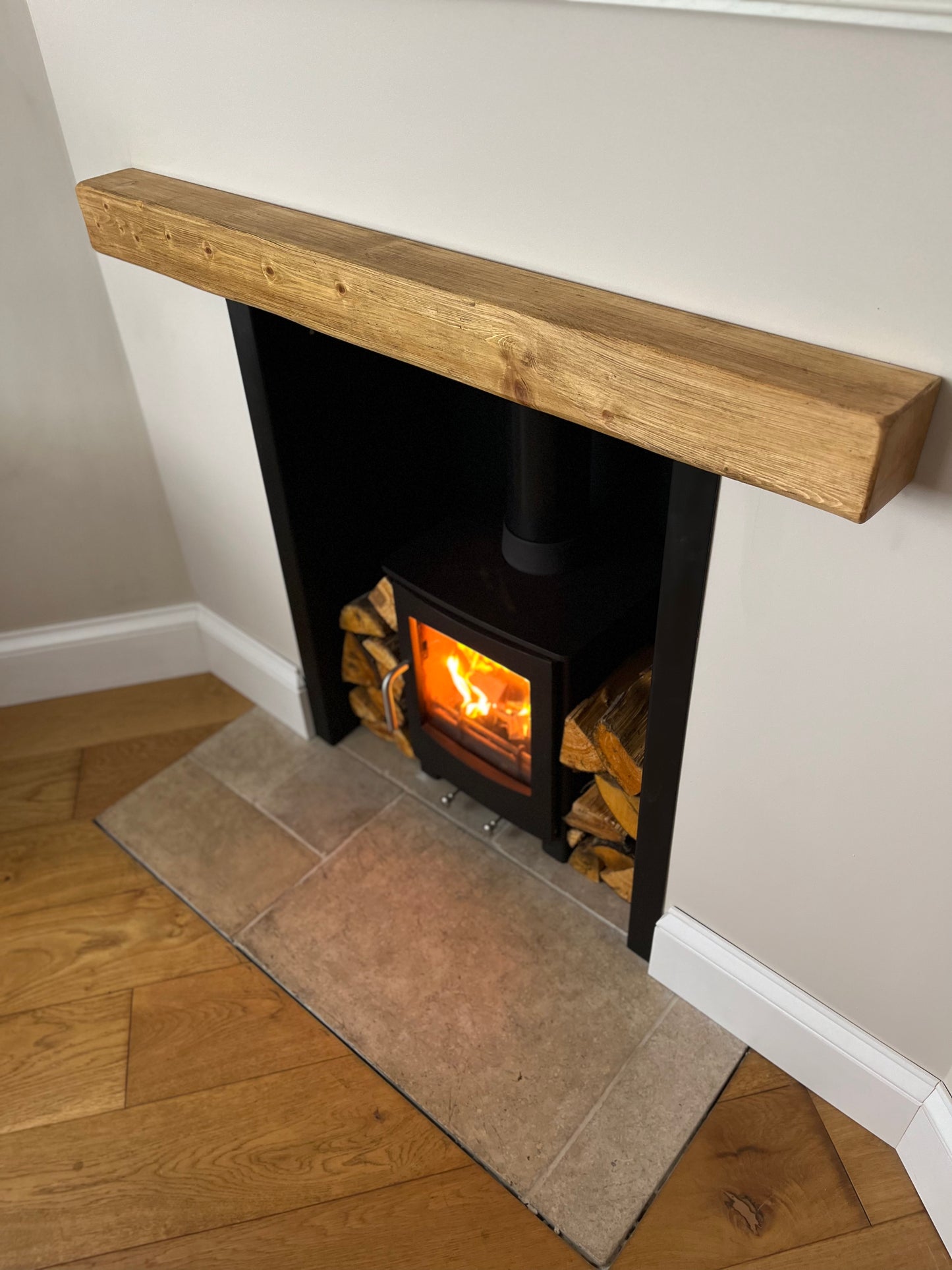 Floating Fireplace Mantle Beam